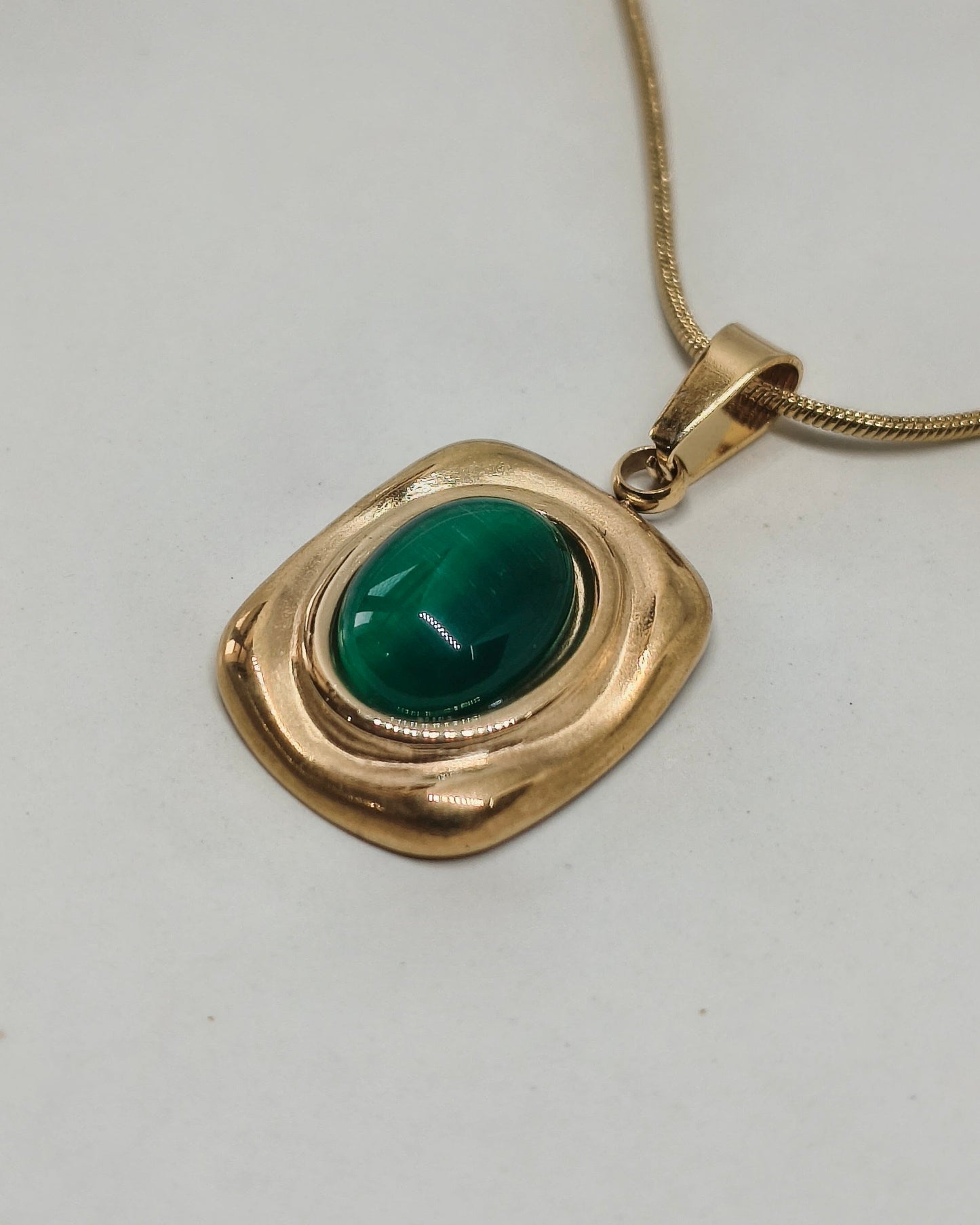 Mystic green stone necklace
