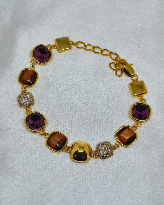 Regal mosaic chain bracelet