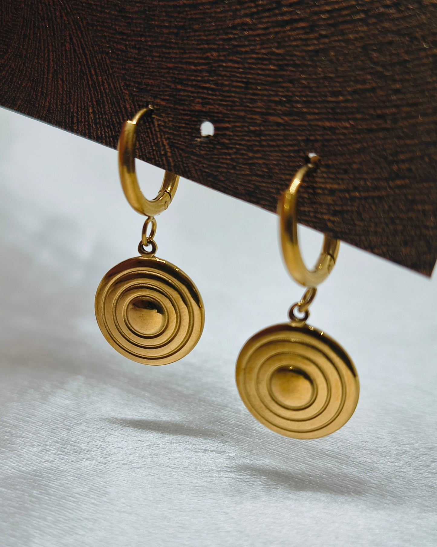 Orbit drop hoop earrings