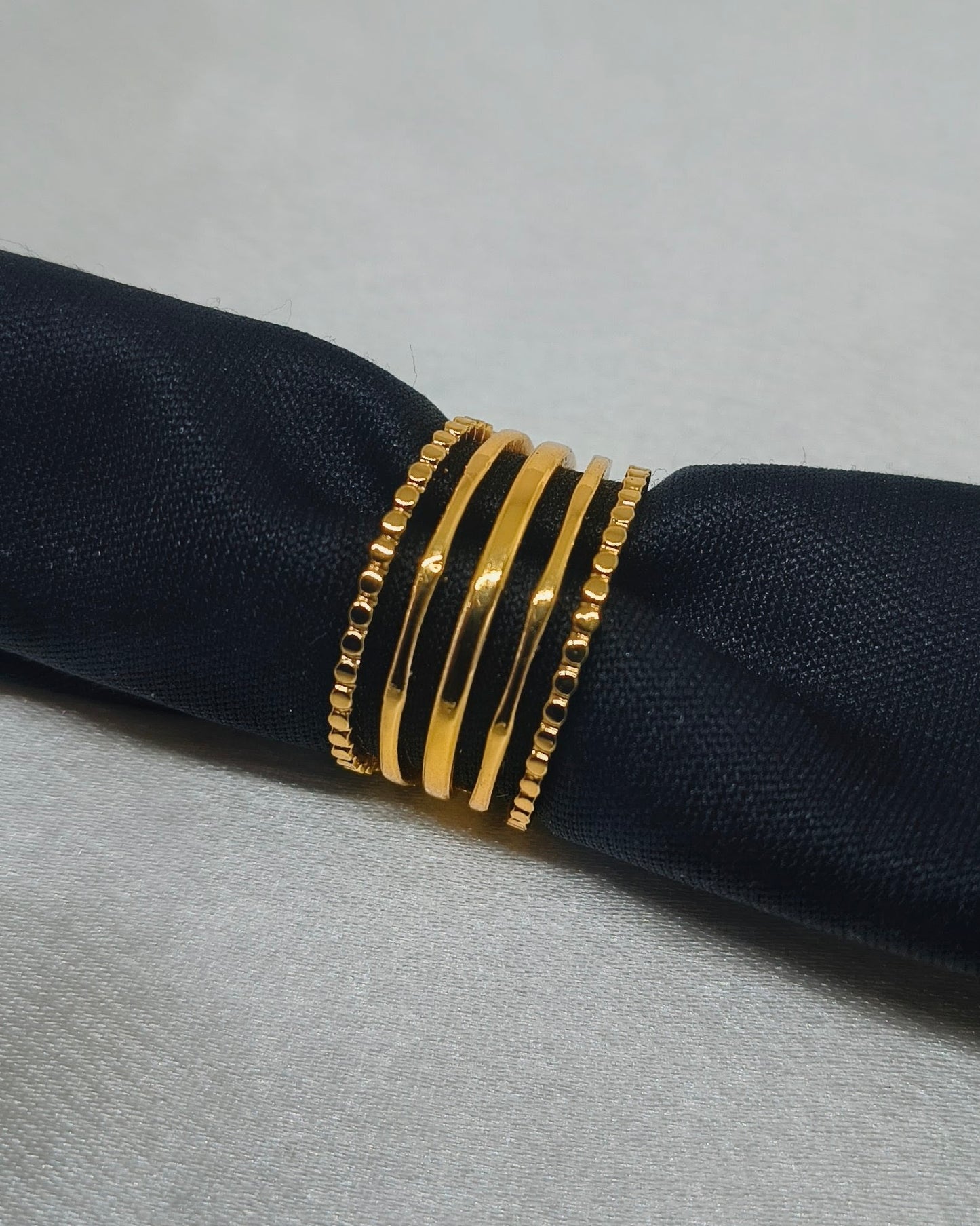 Celeste multi layer adjustable ring