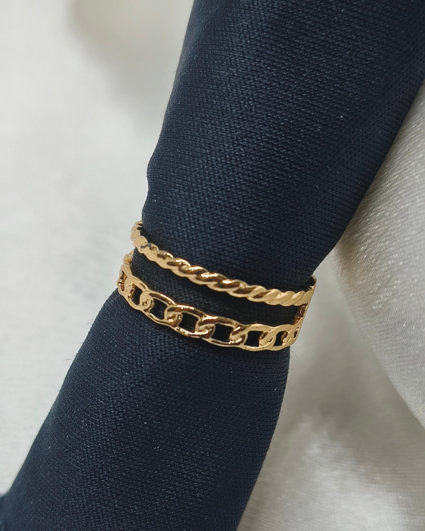 Double layer chain adjustable ring