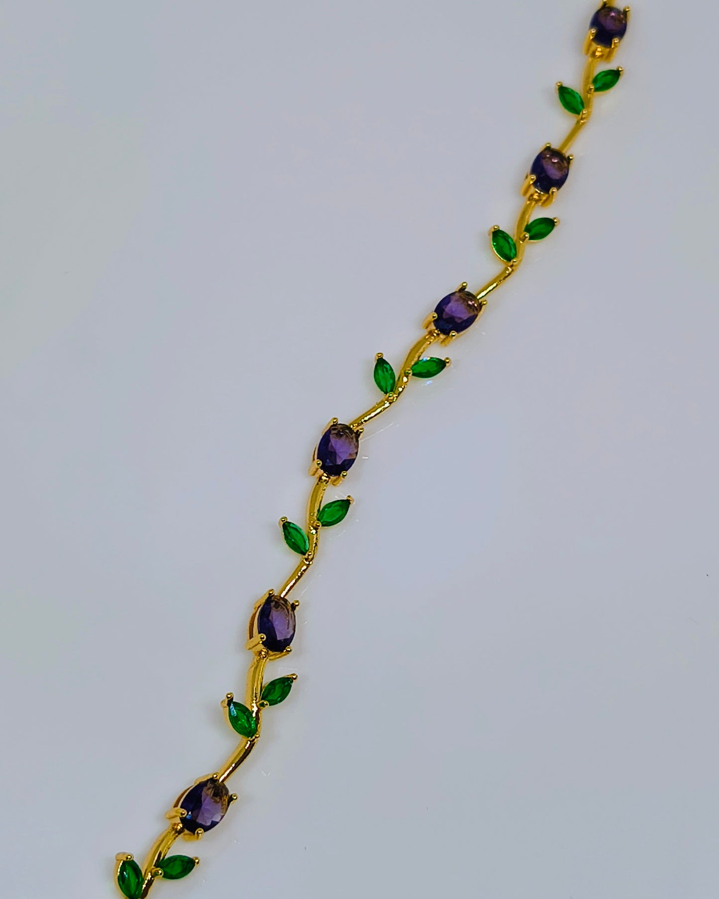 Purple & Green color tulip bracelet