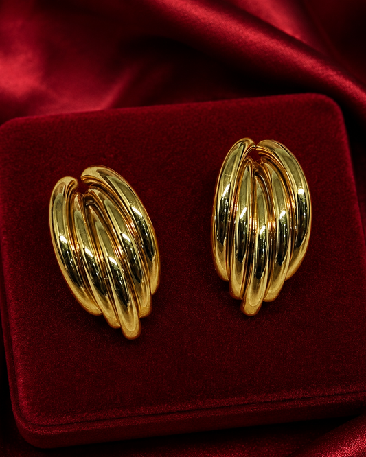Ripple curve hoop earrings