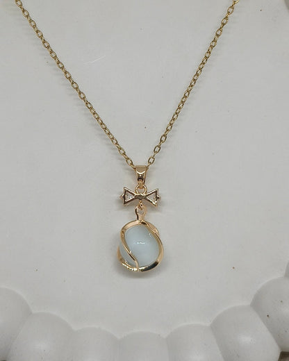 Moonstone Bow Pendant necklace