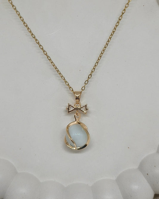 Moonstone Bow Pendant necklace