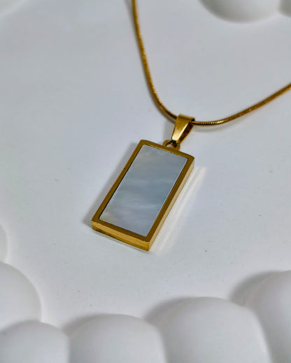 Modern pearl bar reversible necklace