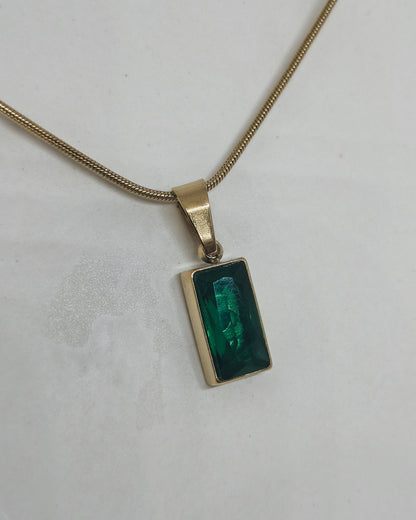 Mystic Green Bar Necklace