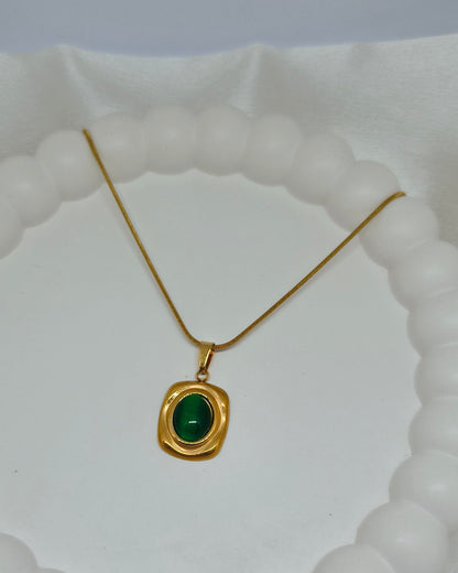 Mystic green stone necklace