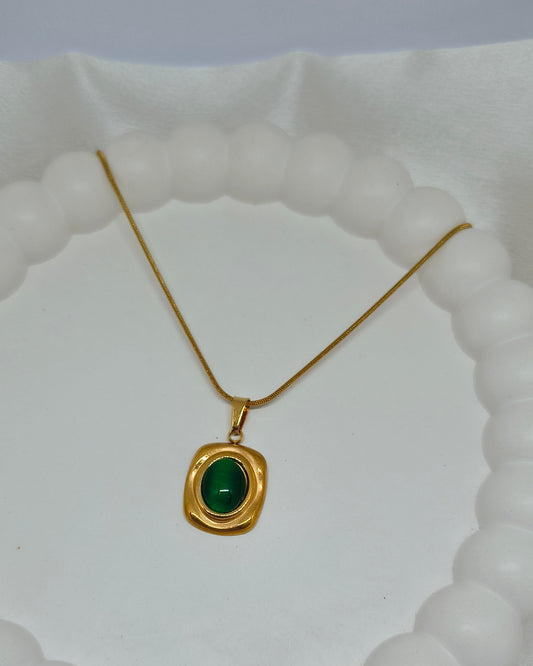 Mystic green stone necklace