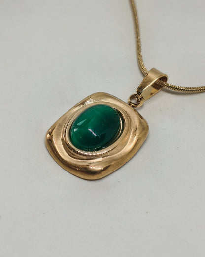 Mystic green stone necklace