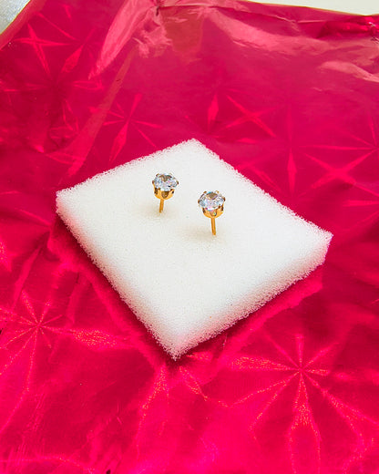 Crystal solitaire mini stud earrings - 5 mm