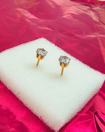 Crystal solitaire mini stud earrings - 5 mm