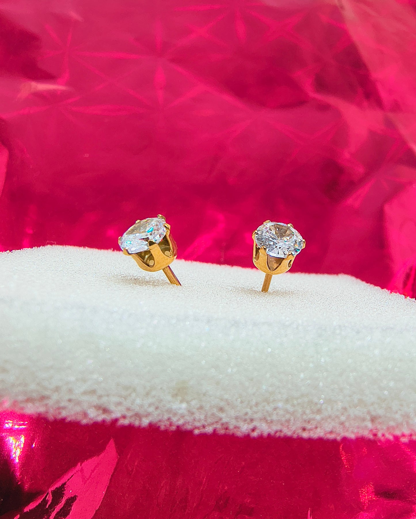 Crystal solitaire mini stud earrings - 5 mm