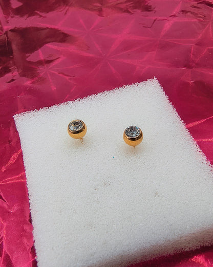 Tiny solitaire bead mini stud earrings