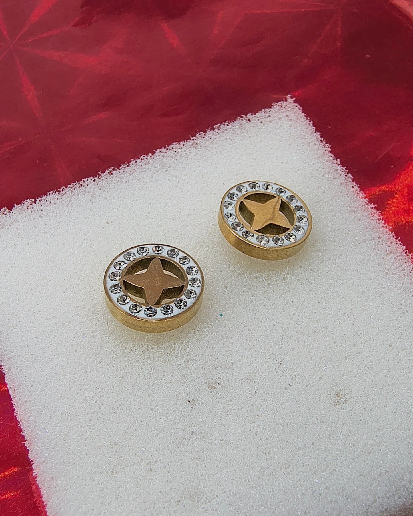 Starlight halo mini stud earrings