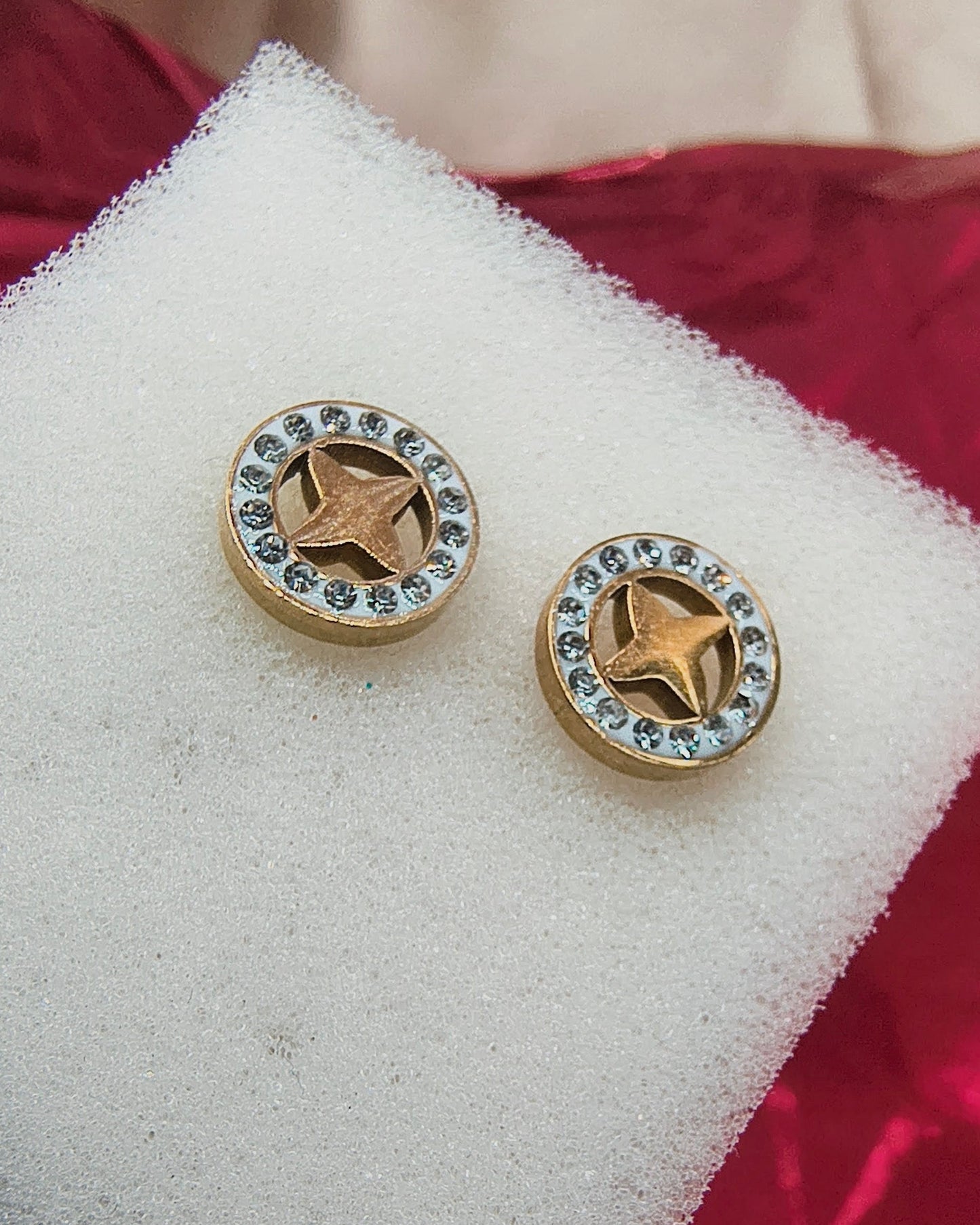 Starlight halo mini stud earrings