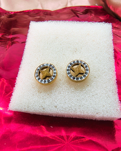 Starlight halo mini stud earrings