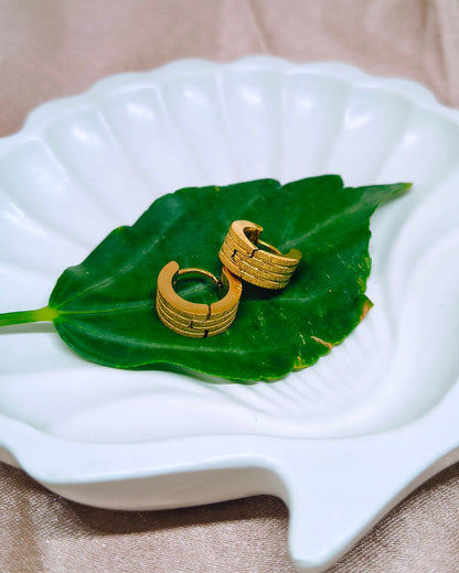 Golden ridge mini huggie hoop earrings