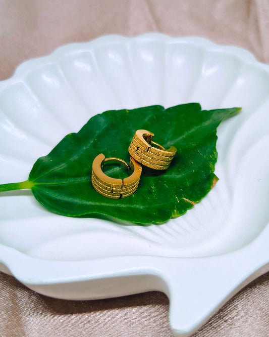 Golden ridge mini huggie hoop earrings