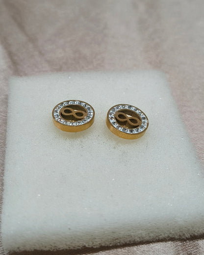 Infinity halo mini stud earrings