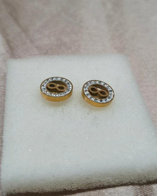 Infinity halo mini stud earrings