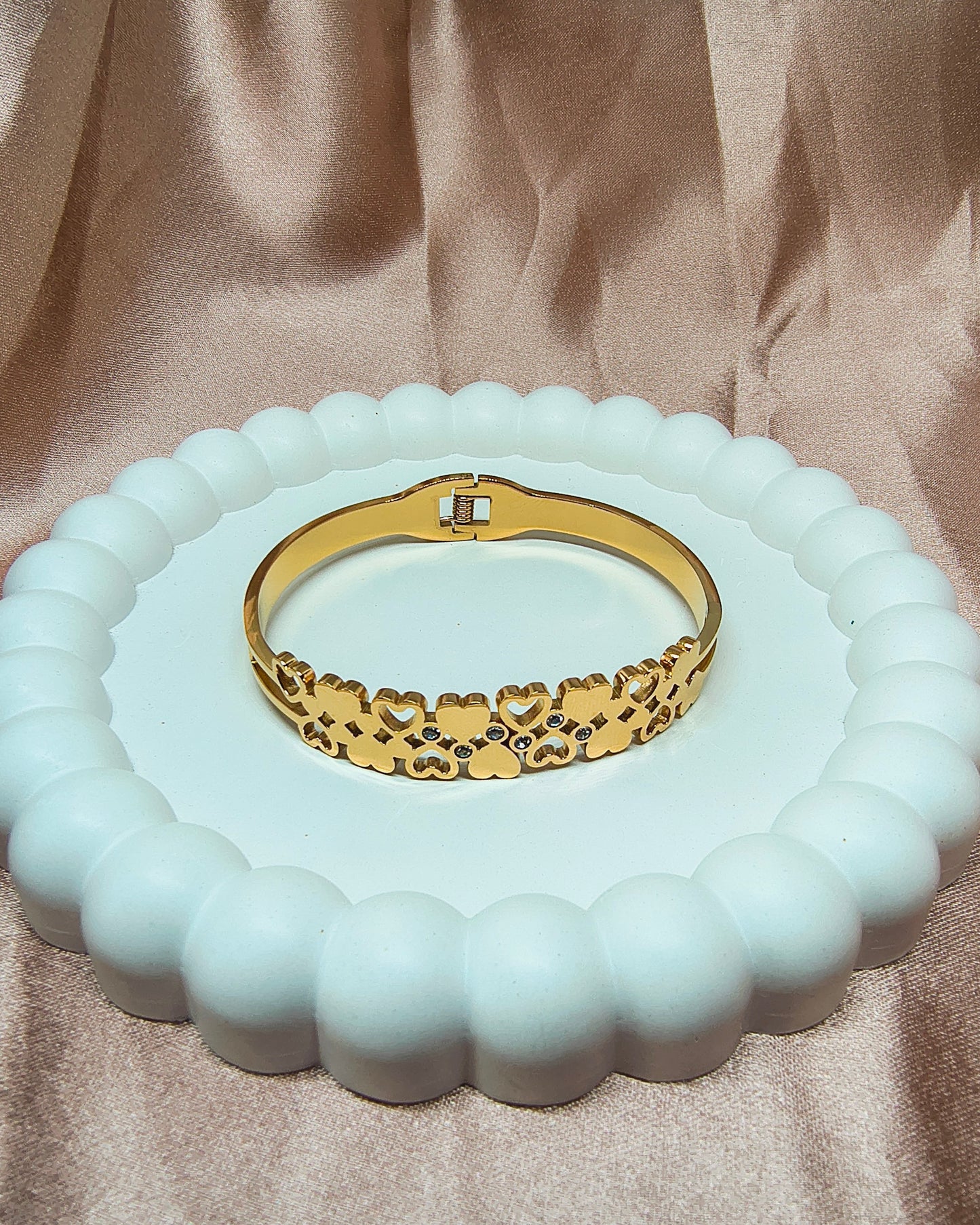 Lucky heart charm kada bracelet
