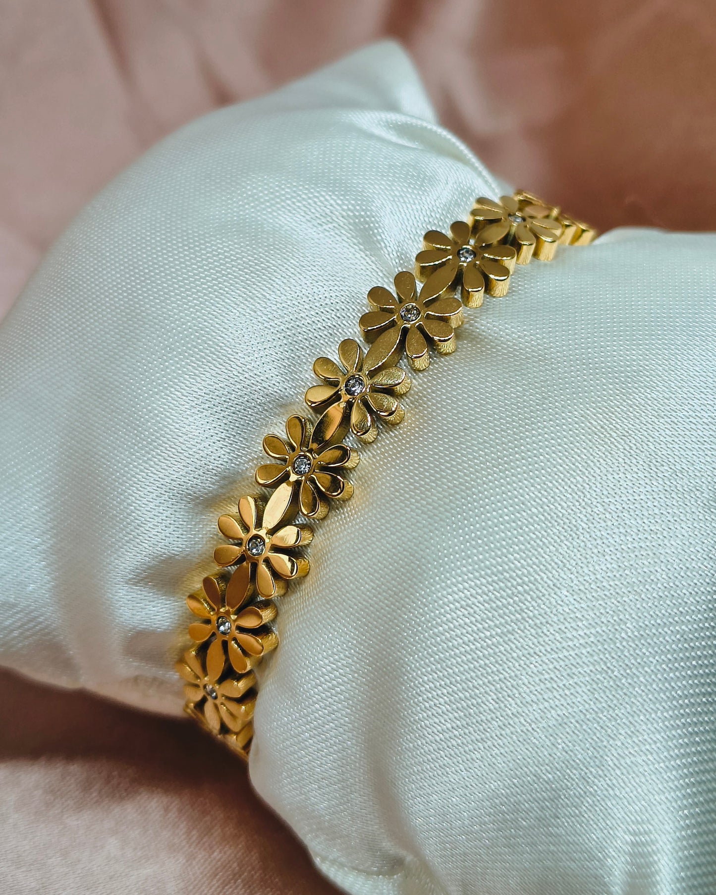 Floral glow charm kada bracelet