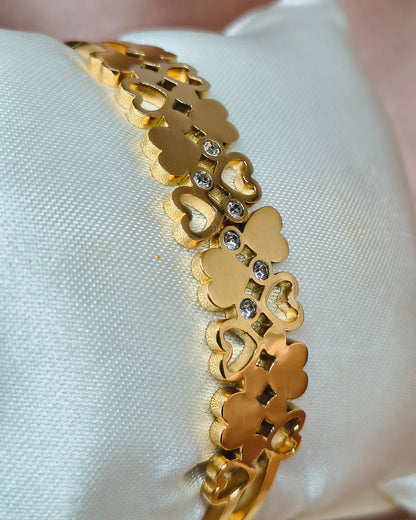 Lucky heart charm kada bracelet