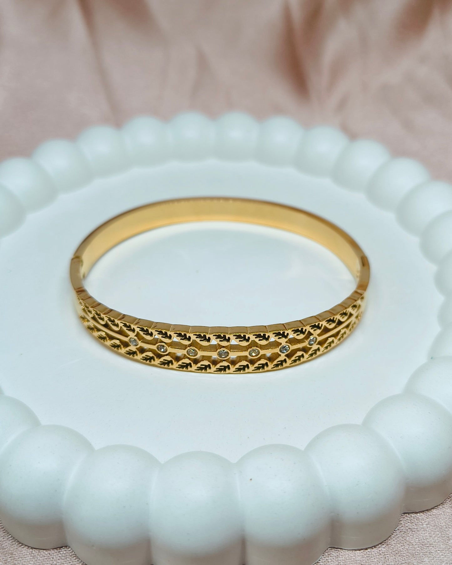 Golden leafline kada braclet