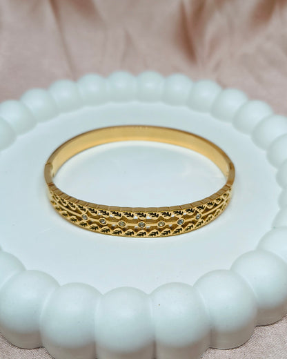 Golden leafline kada braclet