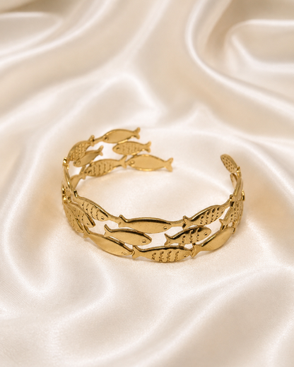 Ocean Wave Fish Cuff Bracelet