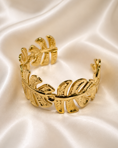 Leaf Motif Cuff Bracelet