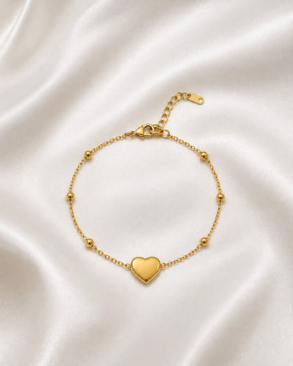 Minimal Heart Charm chain Bracelet
