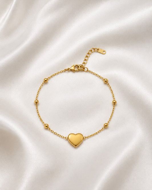 Minimal Heart Charm chain Bracelet