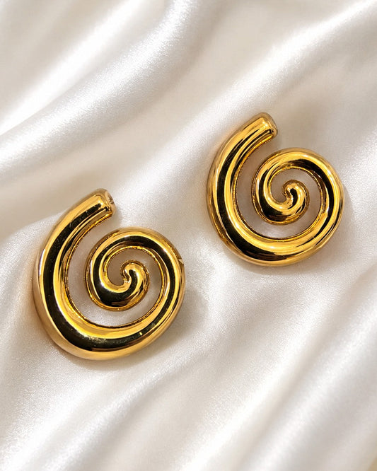 Spiral statement stud earrings