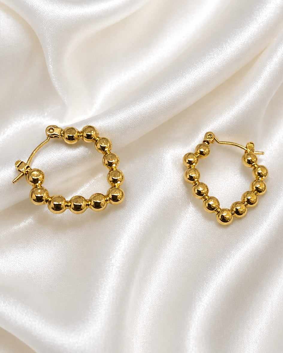 Beaded bali hoop earrings