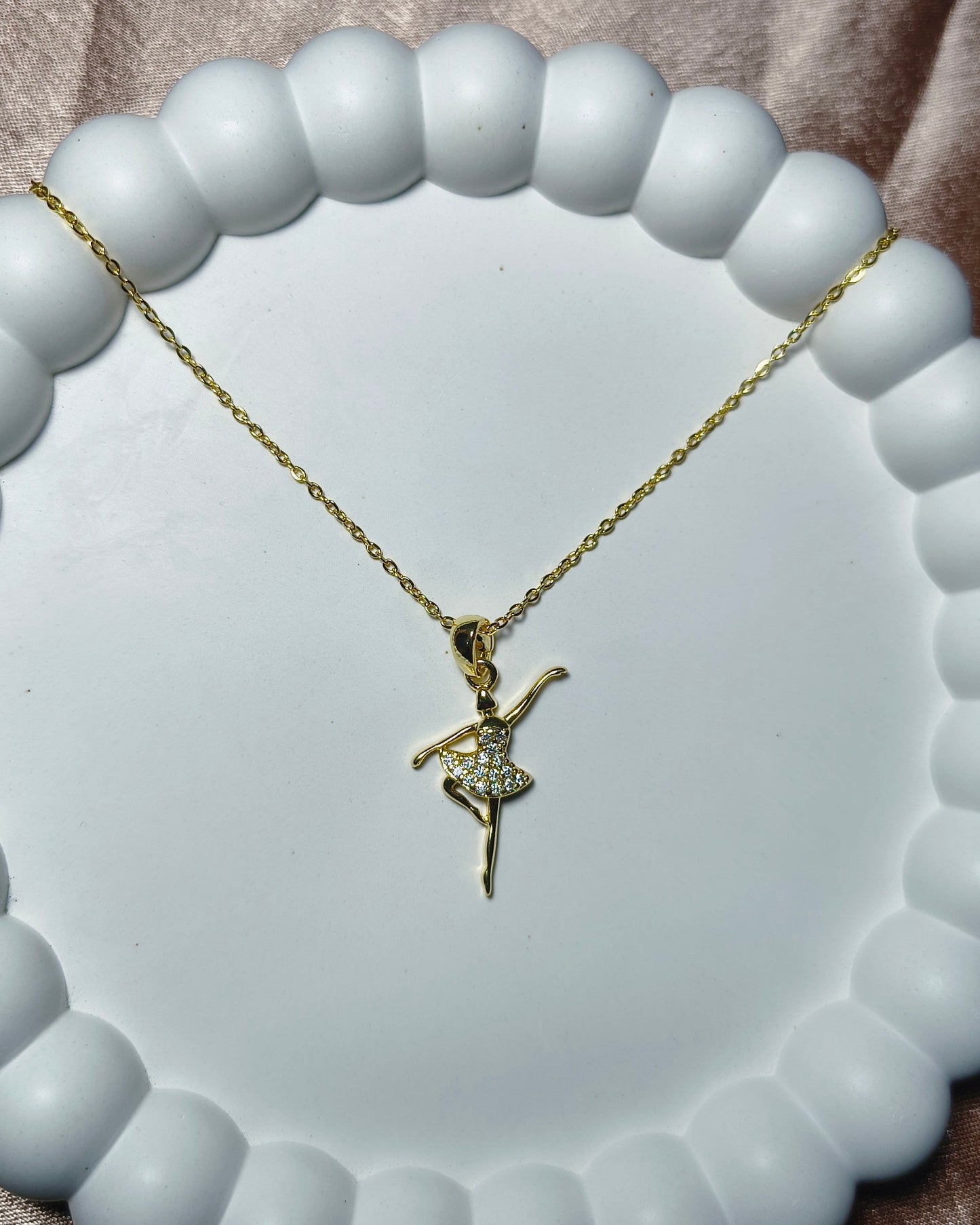 Sparkling ballerina pendant necklace