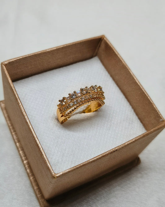 Royal crown zircon adjustable ring