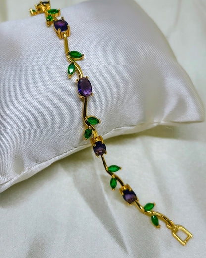 Purple & Green color tulip bracelet