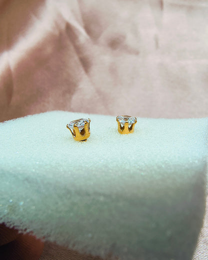 Crystal solitaire stud earrings - 4 mm