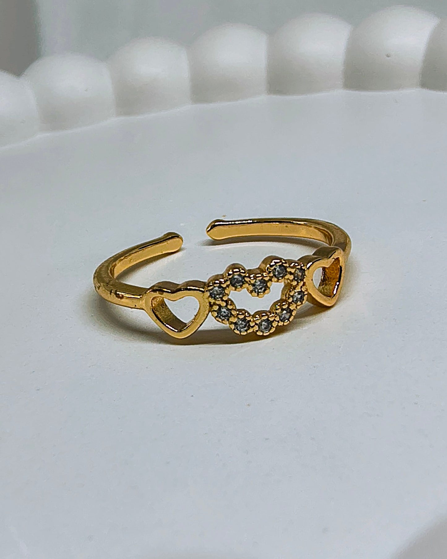 Dainty love loop adjustable ring
