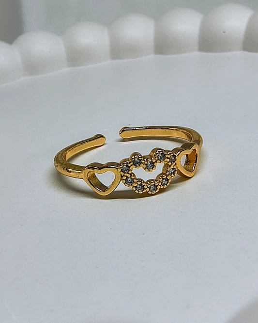 Dainty love loop adjustable ring