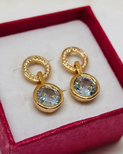 Starlit circle drop earrings