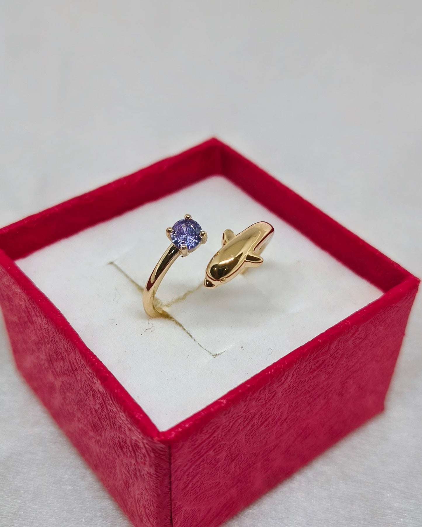 Dolphin motif adjustable ring