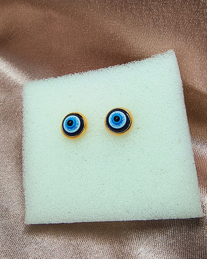 Azure evil eye mini stud earrings