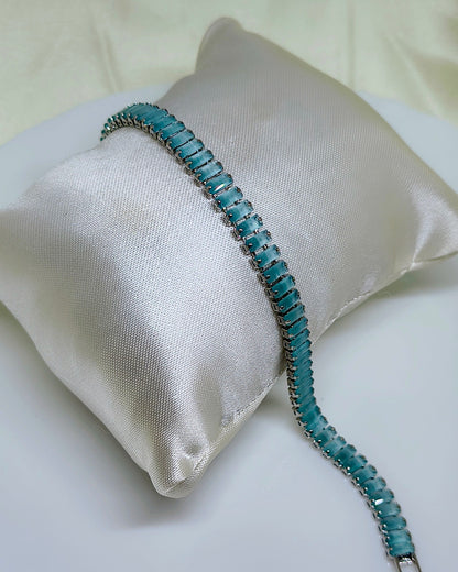 Ice blue color tennis bracelet