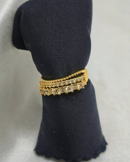 Royal crown zircon adjustable ring