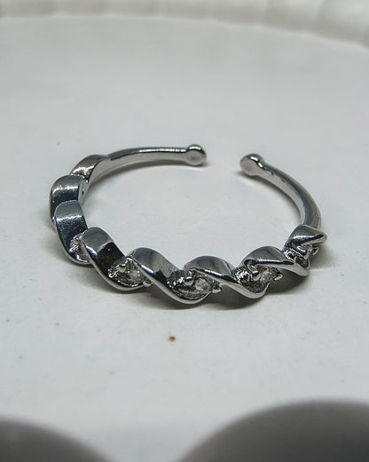 Twisted wave adjustable ring (silver color)