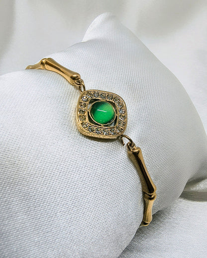Crystal halo bamboo bracelet