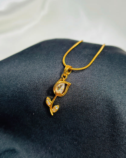 Crystal tulip pendant necklace
